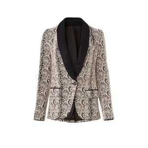 Free People Modern Fem Blazer - Pink Snakeskin